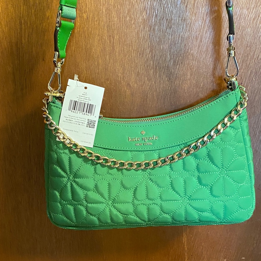 Kate Spade Vibrant Green Quilted Shoulder Bag